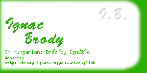 ignac brody business card